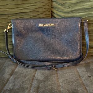 Michael Kors Navy Leather Shoulder Bag